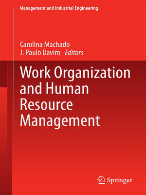 cover image of Work Organization and Human Resource Management